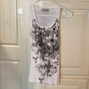 Tank top with black cross design